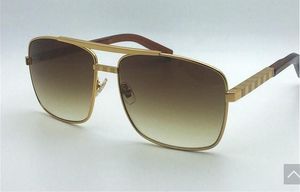 Lüks Moda Klasik Marka Tasarımcısı Erkekler için Güneş Gözlüğü Metal Kare altın Çerçeve gözlük UV400 vintage stil K ...