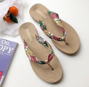Summer Colors Льняные домашние тапочки для женщин 35-40 Большой размер хлопая пляжные шлепанцы Нескользящие унисекс семейные тапочки