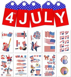 5,7 * 9,7cm Vattentät Amerikanska flaggan Tatuering Klistermärke Independence Day Cartoon Kids Barn Barnkonst Make Up Tools 10 stilar C6538