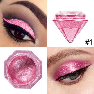 200 TEILE/LOS Langmanni Einfarbiger flüssiger Diamant-Lidschatten mit Glitzer, wasserdicht, langlebig, Make-up, metallischer Glanz, Lidschattencreme, DHL-frei