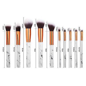 10 pz/set Marmo Pennelli Trucco Fard In Polvere Sopracciglio Eyeliner Highlight Concealer Contour Foundation Make Up Brush Set HHA18