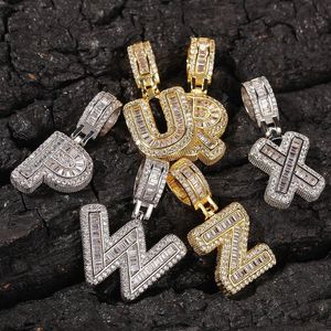 Iced Out A Do Z 26 Listy Naszyjnik Wisiorek Dla Mężczyzn Kobiety Hip Hop Luksusowy Projektant Bling Diamond List Wisiorki Złoty Silver Biżuteria Prezent