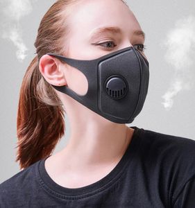 Breathing Valve Mask Adult Foam Sponge Face Masks PM2.5 Pollution Face Mouth Mask with Breath Wide Straps Washable Masks Cover GGA3518