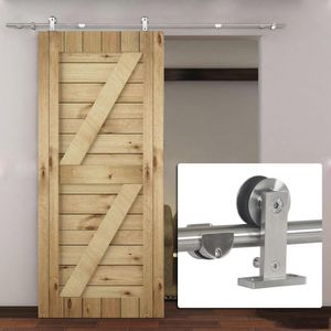 Fácil instalar dupla bipartingsLiding madeira porta hardware top Mount Aço Inoxidável Barn Kit de trilha