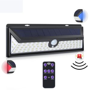 92 led luz solar três lados lâmpadas à prova dwaterproof água pir sensor de movimento jardim rua alarme anti-roubo lâmpada de parede