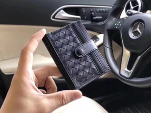 Sälj Designer Luxury Handväska Lambskinn Antik Handvävd Korthållare Stickning Mynt Purse Mode Äkta Läder Multi-Card Purse Presentförpackning