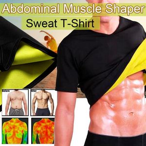 Men Sport Slimming Tummy Body Shaper Hot Thermo Sauna Sweat Yoga Gym T-Shirt Sharper Body Slimming Sport Clothes Wear Fitness