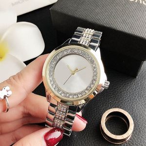 Fashion Band Watches women Girl Big letters crystal style Metal steel band Quartz Wrist Watch M 110