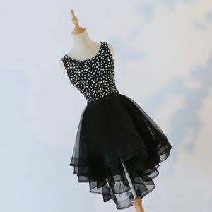 2018 Sexy rückenfreies Kristall-Perlen-Schwarz-Mini-Ballkleid-Abschlussballkleid Heimkehr-Cocktailparty-Kleid für besondere Anlässe Vestido Fiesta BH21