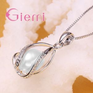 Moda - Kolczyki dla Kobiet Księżniczka Biżuteria Elegancka Biała Pearl 925 Sterling Silver Wedding Naszyjnik Kup 1 Get 2 Gifts