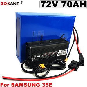 72V 70AH electric bike lithium battery for 7000W 9000W Motor E-bike battery 72V for Samsung 35E 18650 cell with 84V 5A Charger