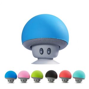 100x Wholesell Cartoon Mushroom Беспроводной динамик Bluetooth Водонепроницаемый присосал мини -блютуту -динамик аудио -портативный кронштейн от DHL от DHL