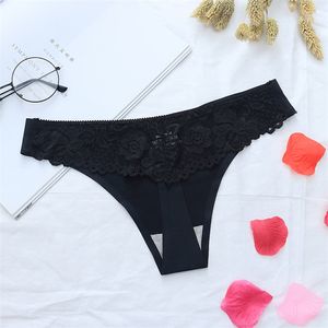 vestiti da donna Moda femminile sexy pizzo G-String perizoma mutandine tinta unita vita bassa slip senza cuciture seta ghiaccio trasparente