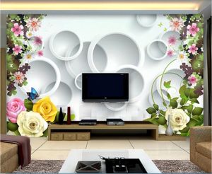 3D фото обои пользовательские росписи стильные роза цветок 3d теквер фон стены стены обои для стен 3 d