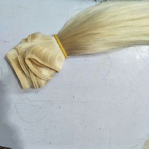 Double drawn Human Remy Hair Extensions 1 Pieces 250Gram Set 613# Blonde Straight Hair Wefts 20-26inch Products Wholesale Natural Thickness