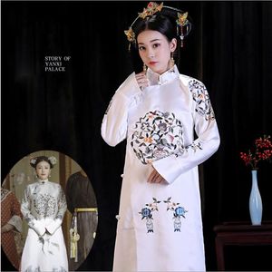 Древний Китай династии Цин Официальный маньчжурской принцессы костюмы китайский телевизор играть тот же самый пункт одежды династии Цин Queens маньчжурской Long Robe