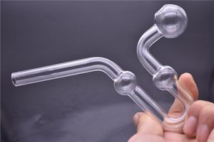 Tubo queimador de óleo tipo cobra visível transparente, cachimbo grosso de vidro pirex barato para fumar à mão bongos de água para plataforma de petróleo