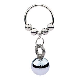 Male Metal Ball Cockrings Hanger Stretcher Extender Cock Pendant Enlargers Enlargement Penis Delay Ring Sex Toys for Men HH02