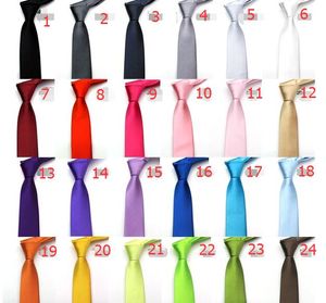 Mens regular sized neck ties imitate silk solid color plain wedding necktie lenth DHL Free Shipping