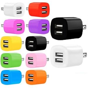 AC Home Travel Wall Charger 2.1A Dual USB Phone Power Adapter för iPhone 11 12 13 14 15 Samsung S10 S20 S22 S23 UTRAL Xiaomi Charg Plug