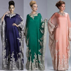 Vintage neue elegante Mutter der Braut Kleider Juwel Hals Spitzen Applikation mit Cape Wrap Long Sleeves formelle Partykleid Hochzeit Gastkleider