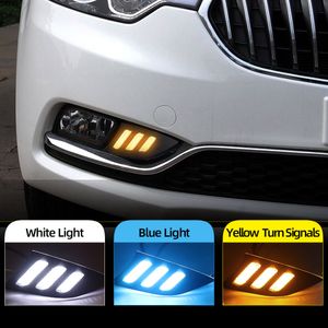 2PCS Car led drl daytime running light for Kia K3 2013 2014 2015 2016 with Dynamic turn signal Fog light daylight