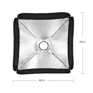 Freeshipping Photo Studio Softbox pieghevole 40 * 40 cm con staffa flash Speedlite portatile tipo S con supporto Bowens e borsa per il trasporto