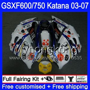 GSX600F für Suzuki GSXF 600 750 GSXF600 Pepephone weiß 2003 2004 2005 2006 2007 293HM.31 GSXF-750 KATANA GSXF750 03 04 05 06 07 Verkleidungen