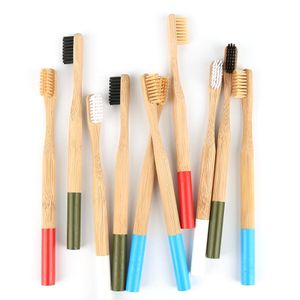 Crianças Escova de carvão de bambu escova de cerdas macias punho de madeira Adulto dentes limpos Eco-friendly Dente Escova de viagem