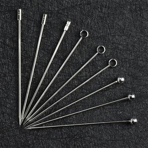 4 Styles Martini Cocktail Picks Olive Fork Fruit Sign Decoration Stainless Steel Fruit Needle Bar Tools