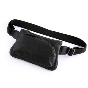 Vintage Leather Fanny Pack Waist Bag for Men Women Travel Outdoor Hiking Running Hip Bum Belt Slim Cell Phone Purse Wallet Pouch Black