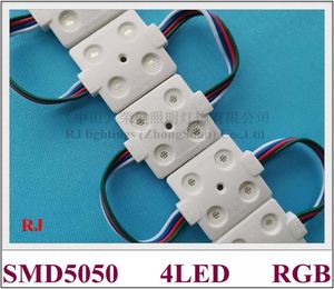 SMD 5050 RGB-LED-Lichtmodul für Schilder-Buchstaben-Injektion, DC12 V, 36 mm x 36 mm, SMD5050, 4 LEDs, 0,96 W, CE, ROHS, IP65, 2 Jahre Garantie, hohe Helligkeit