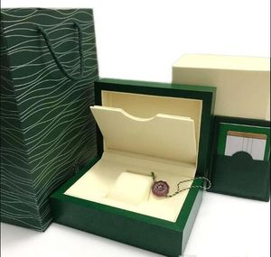 Wholesale watch papers for sale - Group buy Super Watch box Green box Papers Mens Gift Watches Boxes Leather bag Card KG For Rolex Watch Box With Bag