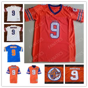 Mens Womens Youth Moive Jersey The Waterboy Mud Dogs Adam Sandler #9 Bobby Boucher Football Jersys Orange White Blue Jerseys