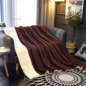 Simanfeiウールの毛布の冬の固体フランネルシープスキンスローブランケット厚い柔らかいふわふわの暖かい加重毛皮のためのベッドソファー