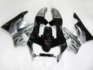 Gratis Custom Fairing Kit för Honda CBR900 RR Fairings 98 99 CBR900RR Svart Silver Motorcykel Set CBR919 1998 1999 HH22