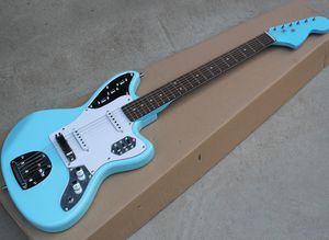 Fabryka hurtownia zielona gitara elektryczna z ss pickups, okładka mostu, Rosewood Fretboard, biały pickguard, oferując usługę dostosowaną