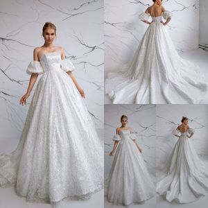 2020 Eva Lidel Suknia ślubna Księżniczka Bez Ramiączek Długiego Pociąg Koronki Satynowe Robes De Mariée Suknie ślubne