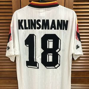 GER 94/96 Vintage Classic Home Shirt Jersey短袖Klinsmann Matthaus Effenbergカスタム名パッチスポンサー