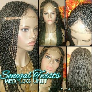 26 Inch Synthetic Lace Front Wig box braids Twist braids Wigs Black High Temperature Fiber Hair For Black Women
