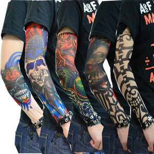 Günstigste Tattoo-Stretch-Armmanschette für Männer und Frauen, Outdoor-Sport, Reitärmel, Sonnencreme, UV-Schutz, Ellenbogen-Armbinde, modische Hip-Hop-Ärmel