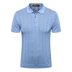 Loro Pi*na Polo Shirts Silk Short Sleeve Shirt men 2020 New Summer thin Business casual Button flexibility fashion M-5XL quality embroidery