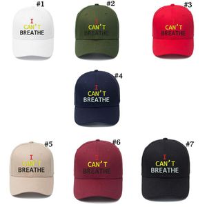 I Can't Breathe Baseball Hat 7 Colors Letter Printed Embroidered Outdoor Summer Snapbacks I Cant Breath Caps Party Hats OOA8040