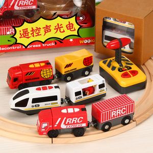 Modelo de tren de control remoto eléctrico, juguete de coche de niño, compatible con pistas, luces, sonido, para fiesta navidad niño cumpleaños regalo