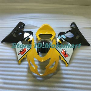 SUZUKI GSXR600 750 K4 04 05 GSXR 600 GSXR 750 2004 2005 sarı beyaz grenaj için Motosiklet Fairing kiti SF89 set