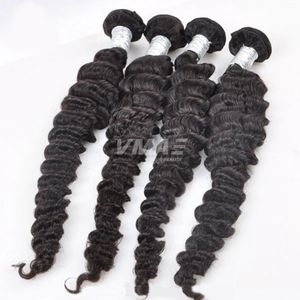 Brasiliansk Deep Wave Virgin Brasilianska hårbuntar 3st Lot 100% Curly Factory Selling Weave Online