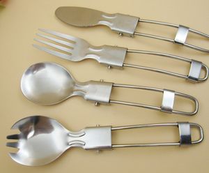 Складная ложка из нержавеющей стали Spoon Spoon Spoon Fork Sofpsticks 4 часа набор открытых пикников удобен для путешествий. Лагерь кухня