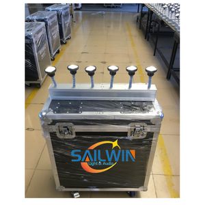 6x Parti 6x10w 2700k IRC Batteri Wireless LED Pinspot Light for Stage Lighting Wedding Event Club med laddning Flight Case