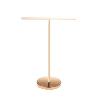 Stal nierdzewna Metalowa Podłoga Podłoga Wiszące Rack Display Stand Display Display Rekwizyty Silk Szalik Rack T Hak Hat Stojak Kapelusz