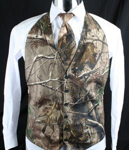 Ny mode Camo Groom Vest Formell Tuxedo Vest för Bröllop Vintage Country Bohemian Camouflage Bröllop Groomman Vest kostym